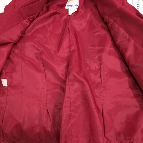 VTG Red Blazer Jacket SzSm Union Made USA Shoulder Pads Academic Office Career - Picture 14 of 14